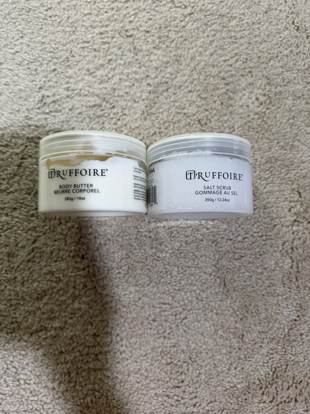 Body Butter & Salt Scrub Set - White Jars